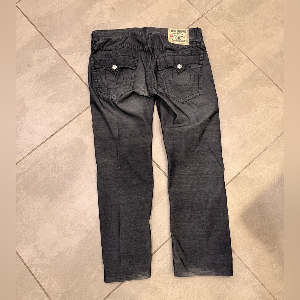 True Religion Ricky Authentic Vintage Straight Corduroy Pants Grey Size 34 - Picture 4 of 8